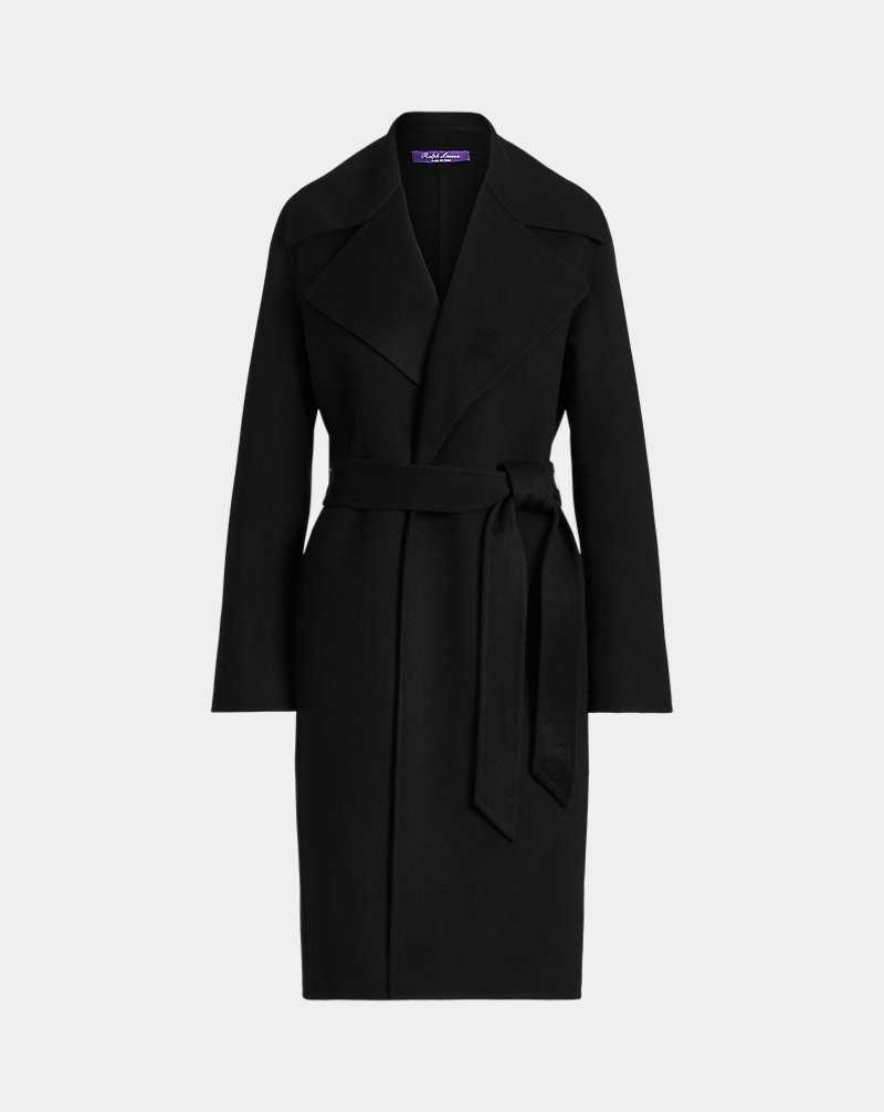Abrigos Ralph Lauren Cameo Wool-Cashmere Wrap Mujer Negros | TPBIMUQ-93 - vista 2