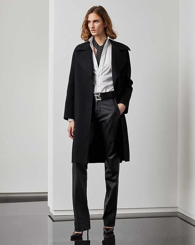 Abrigos Ralph Lauren Cameo Wool-Cashmere Wrap Mujer Negros | TPBIMUQ-93 - vista 3