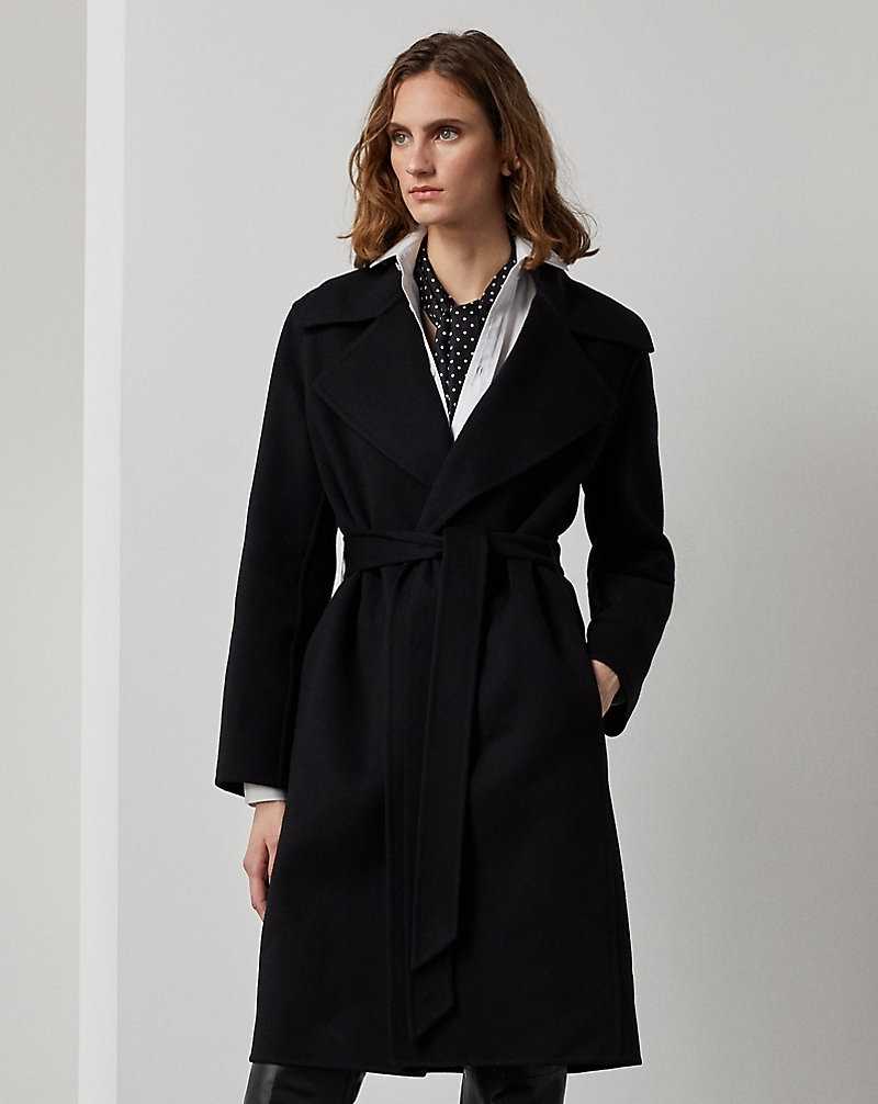 Abrigos Ralph Lauren Cameo Wool-Cashmere Wrap Mujer Negros | TPBIMUQ-93 - vista 1