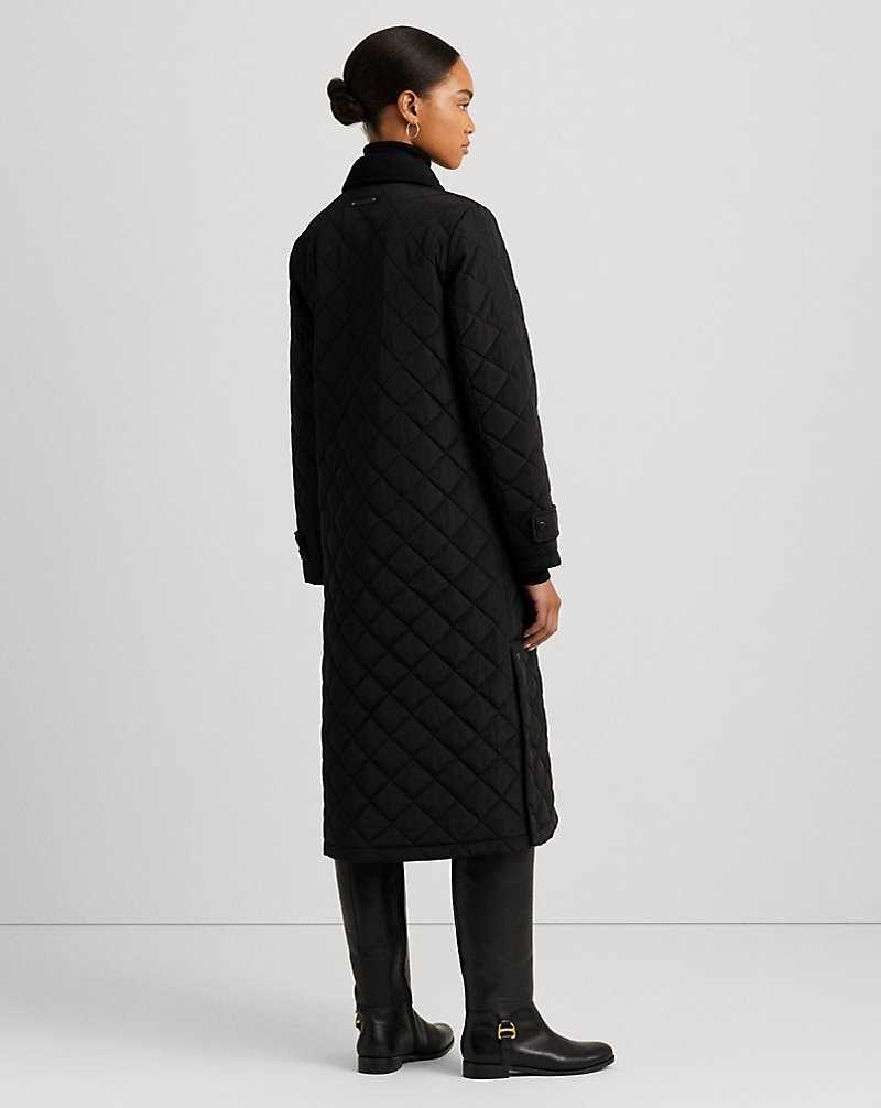 Abrigos Ralph Lauren Corduroy-Trim Diamond-Quilted Mujer Negros | MHSKAGE-38 - vista 4