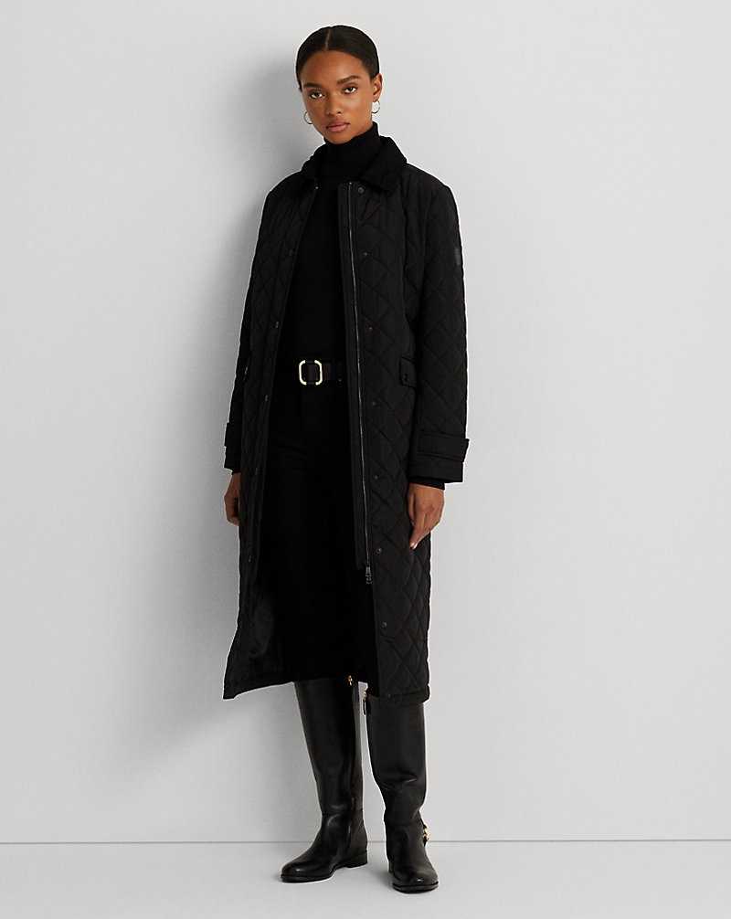 Abrigos Ralph Lauren Corduroy-Trim Diamond-Quilted Mujer Negros | MHSKAGE-38 - vista 1