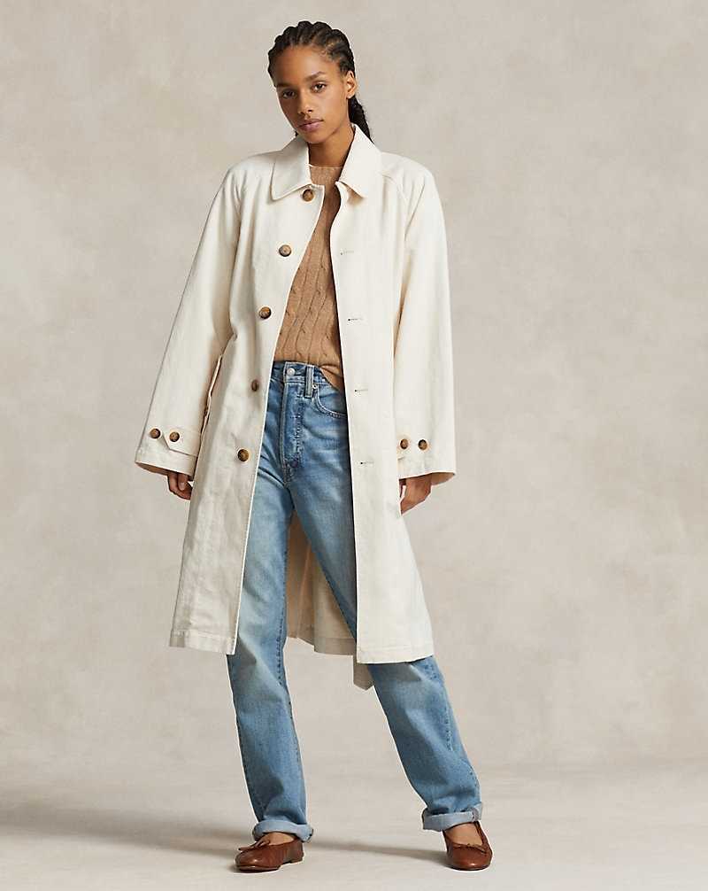 Abrigos Ralph Lauren Cotton Herringbone Balmacaan Mujer Natural | GAFNRUL-68 - vista 3