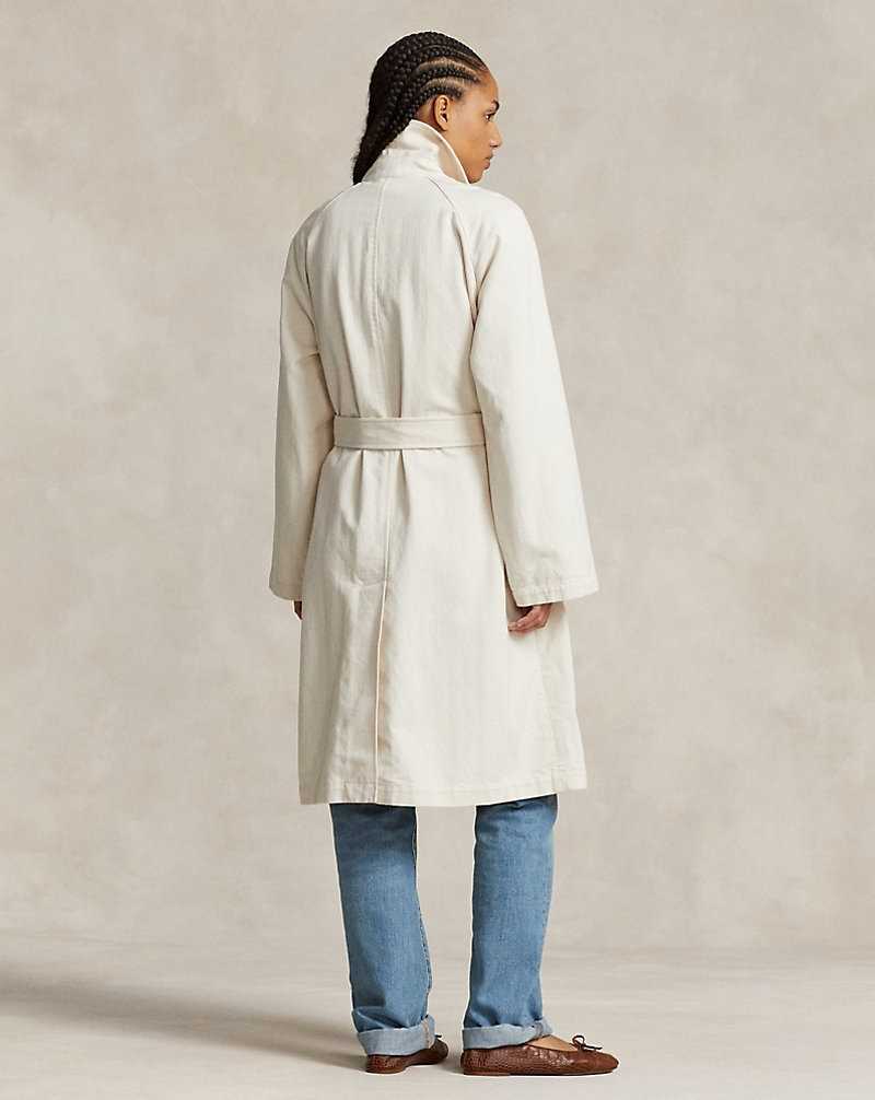 Abrigos Ralph Lauren Cotton Herringbone Balmacaan Mujer Natural | GAFNRUL-68 - vista 4
