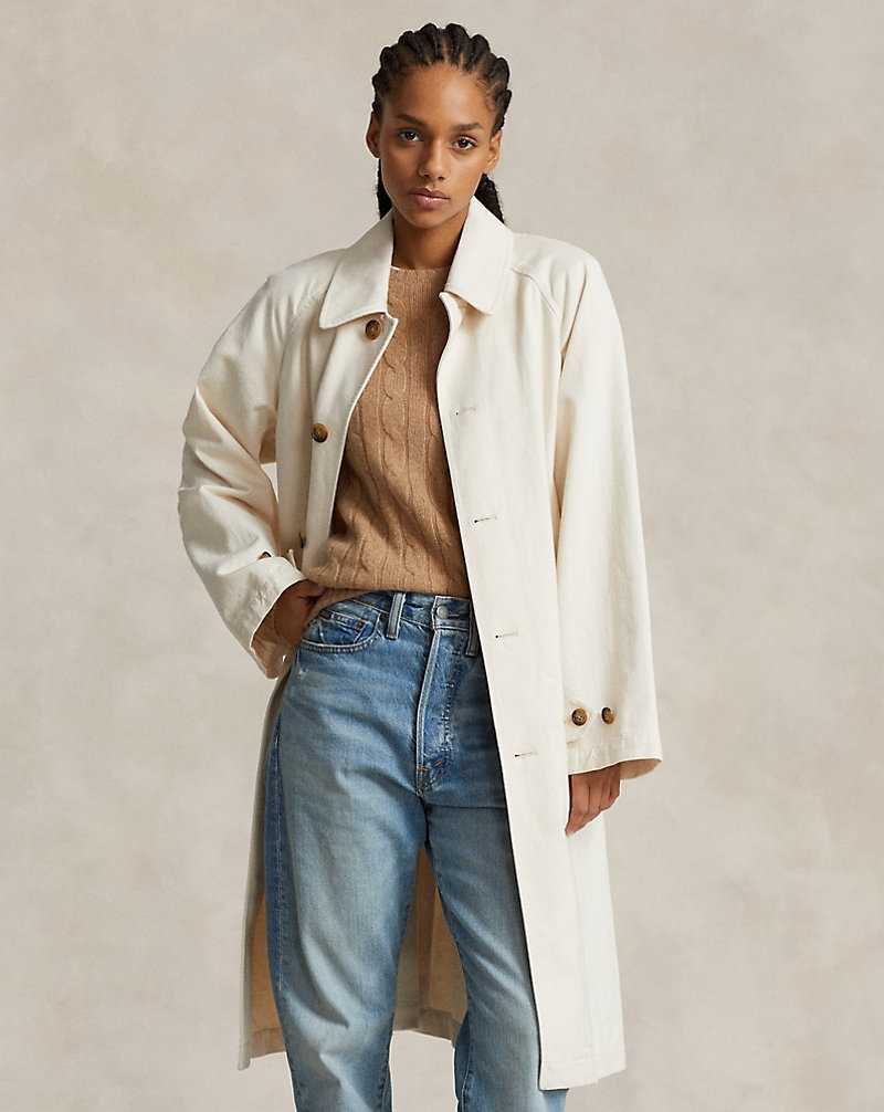 Abrigos Ralph Lauren Cotton Herringbone Balmacaan Mujer Natural | GAFNRUL-68 - vista 1