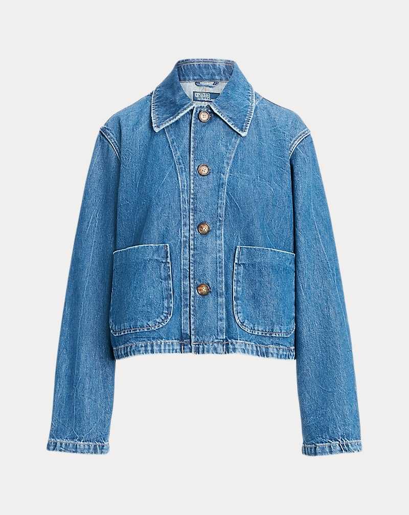 Abrigos Ralph Lauren Cropped Denim Car Mujer Azules | LARCJQO-45 - vista 2