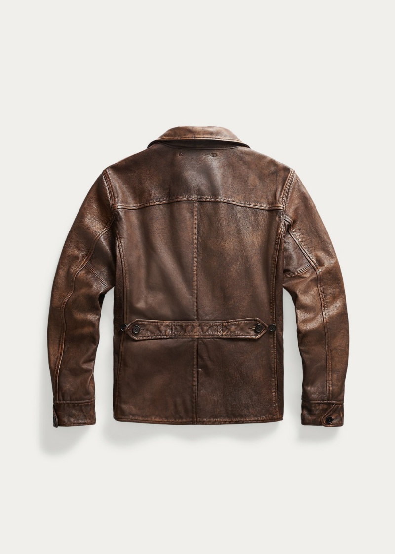 Abrigos Cuero Car Hombre Marrom | EJLH12568 - vista 2