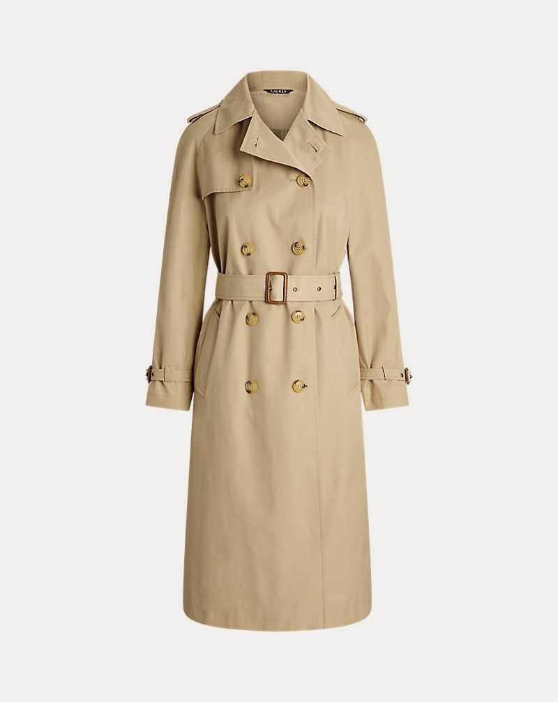 Abrigos Ralph Lauren Double-Breasted Belted Trench Mujer Birch Tan | QRNGKWD-97 - vista 2