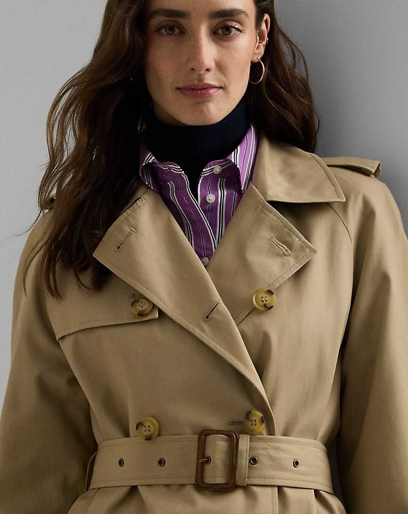 Abrigos Ralph Lauren Double-Breasted Belted Trench Mujer Birch Tan | QRNGKWD-97 - vista 5