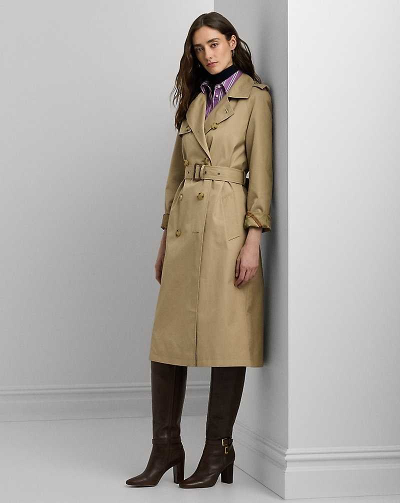 Abrigos Ralph Lauren Double-Breasted Belted Trench Mujer Birch Tan | QRNGKWD-97 - vista 1