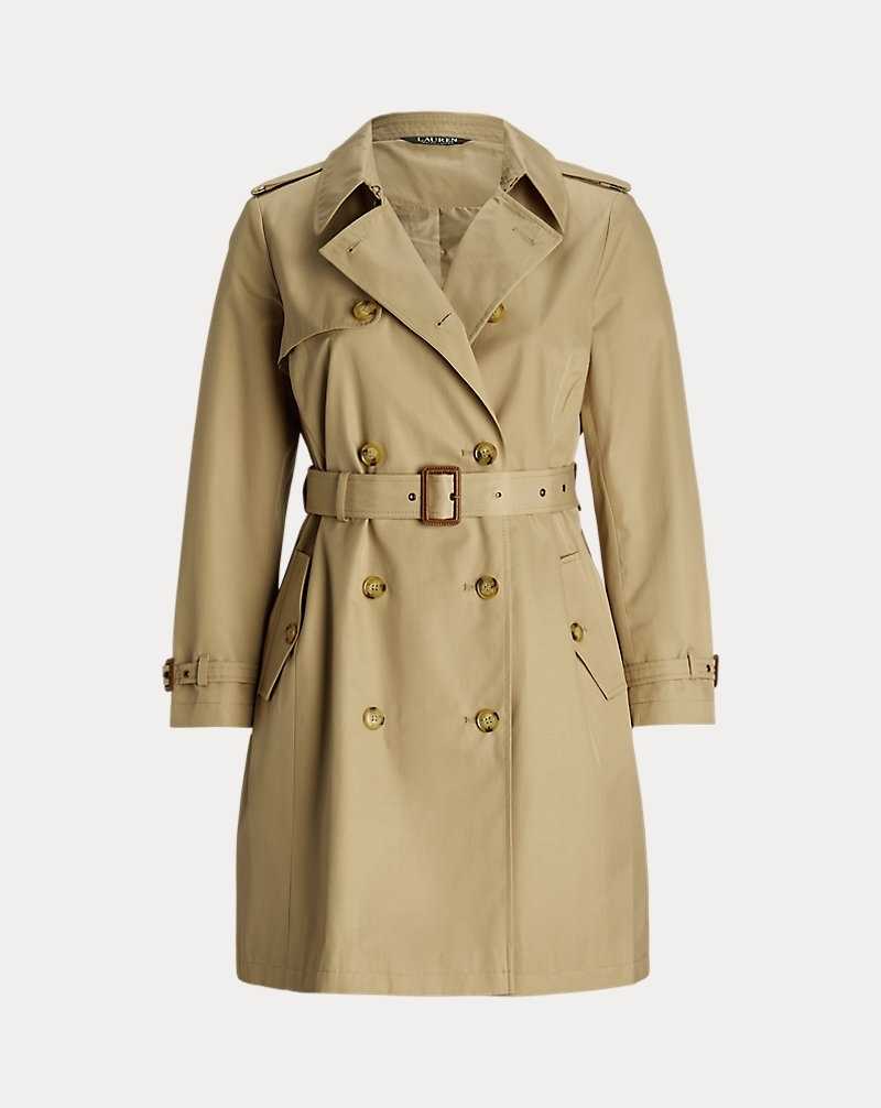 Abrigos Ralph Lauren Double-Breasted Cotton-Blend Trench Mujer Birch Tan | ZWOLNFA-41 - vista 2