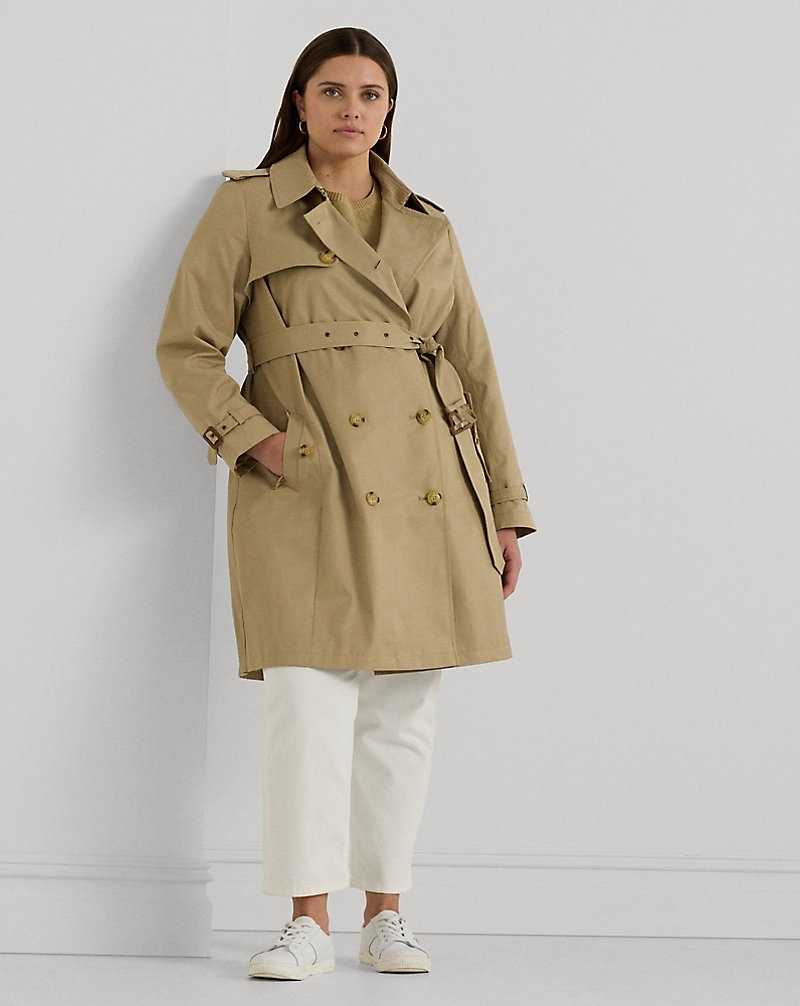 Abrigos Ralph Lauren Double-Breasted Cotton-Blend Trench Mujer Birch Tan | ZWOLNFA-41 - vista 3