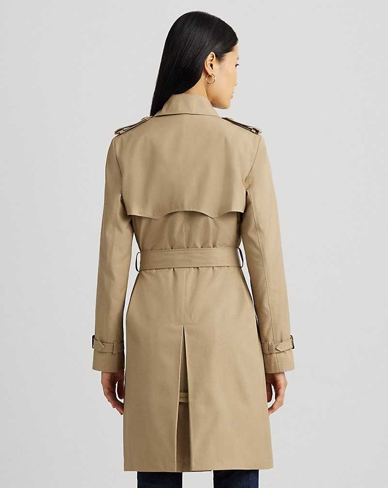 Abrigos Ralph Lauren Double-Breasted Cotton-Blend Trench Mujer Birch Tan | OUEYIFJ-97 - vista 4