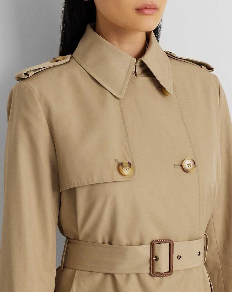 Abrigos Ralph Lauren Double-Breasted Cotton-Blend Trench Mujer Birch Tan | OUEYIFJ-97 - vista 5