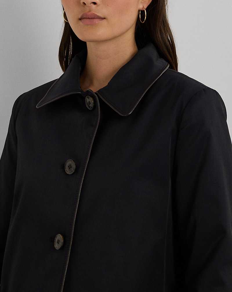 Abrigos Ralph Lauren Faux-Leather-Trim Hooded Mujer Azul Marino Oscuro | RSPELDA-18 - vista 5