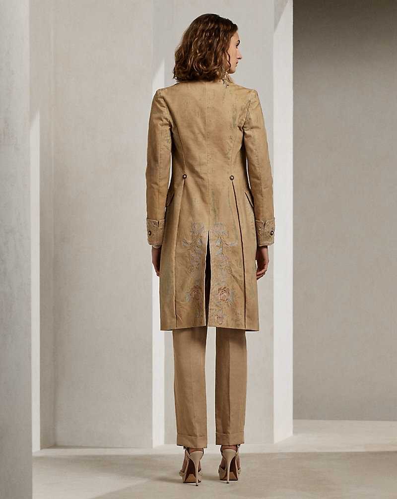 Abrigos Ralph Lauren Grendel Embellished Canvas Mujer Fawn | OQLNZSI-29 - vista 4