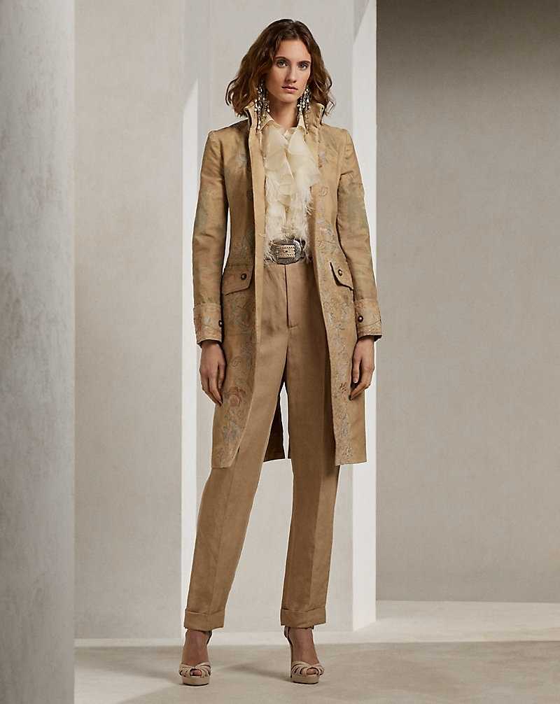 Abrigos Ralph Lauren Grendel Embellished Canvas Mujer Fawn | OQLNZSI-29 - vista 1