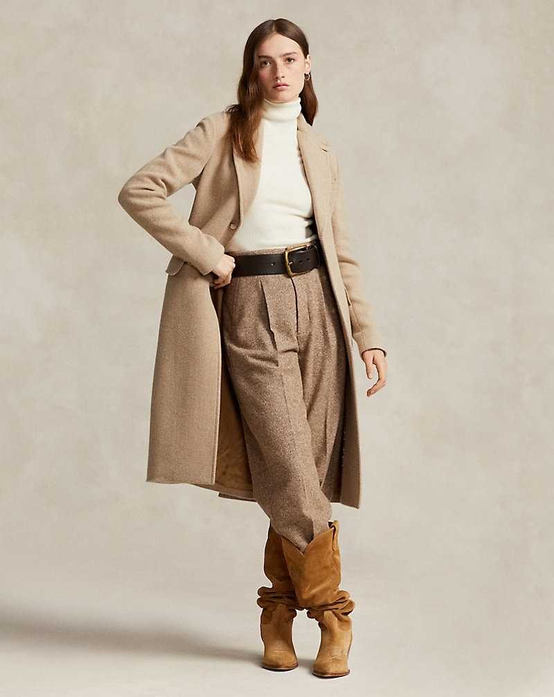 Abrigos Ralph Lauren Herringbone Mujer Taupe Herringbone | JEXQFOL-09 - vista 1