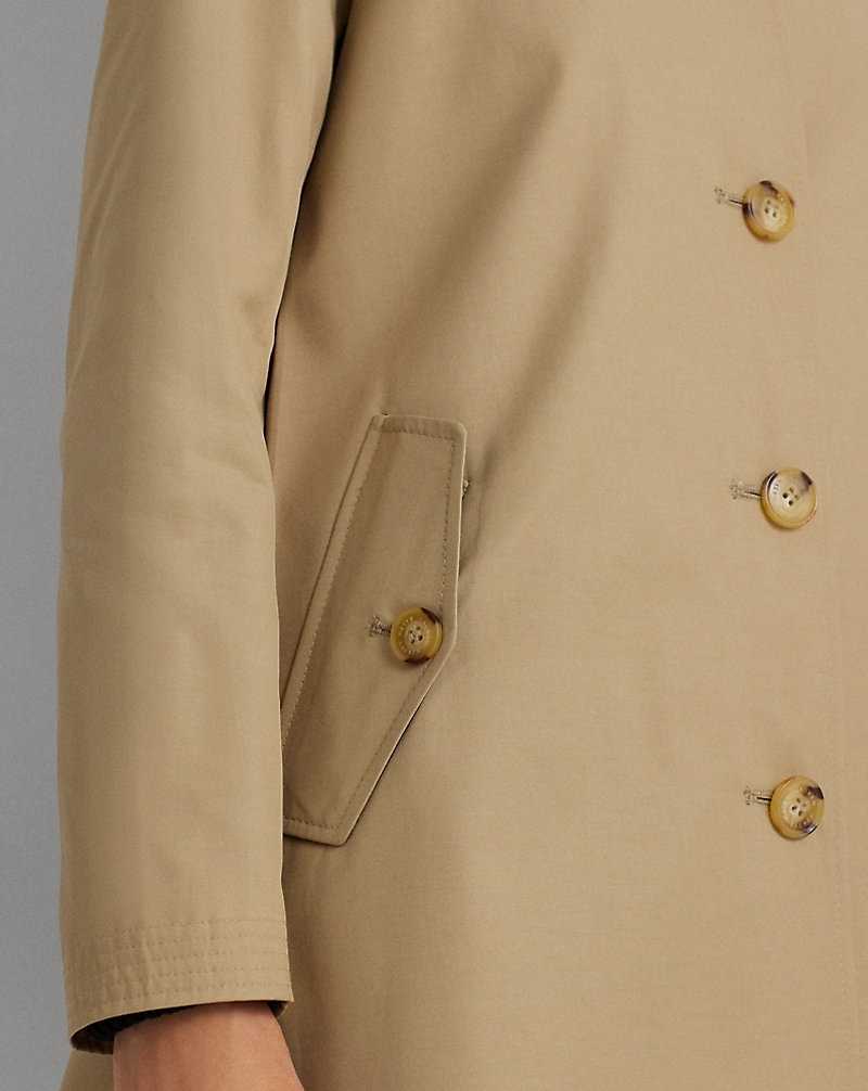 Abrigos Ralph Lauren Hooded Cotton-Blend Balmacaan Mujer Birch Tan | ASOJUTR-41 - vista 5