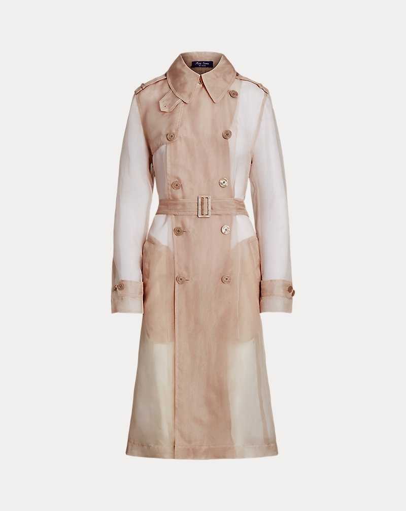 Abrigos Ralph Lauren Jayne Washed Organza Trench Mujer Mauve | XQDONRC-35 - vista 2