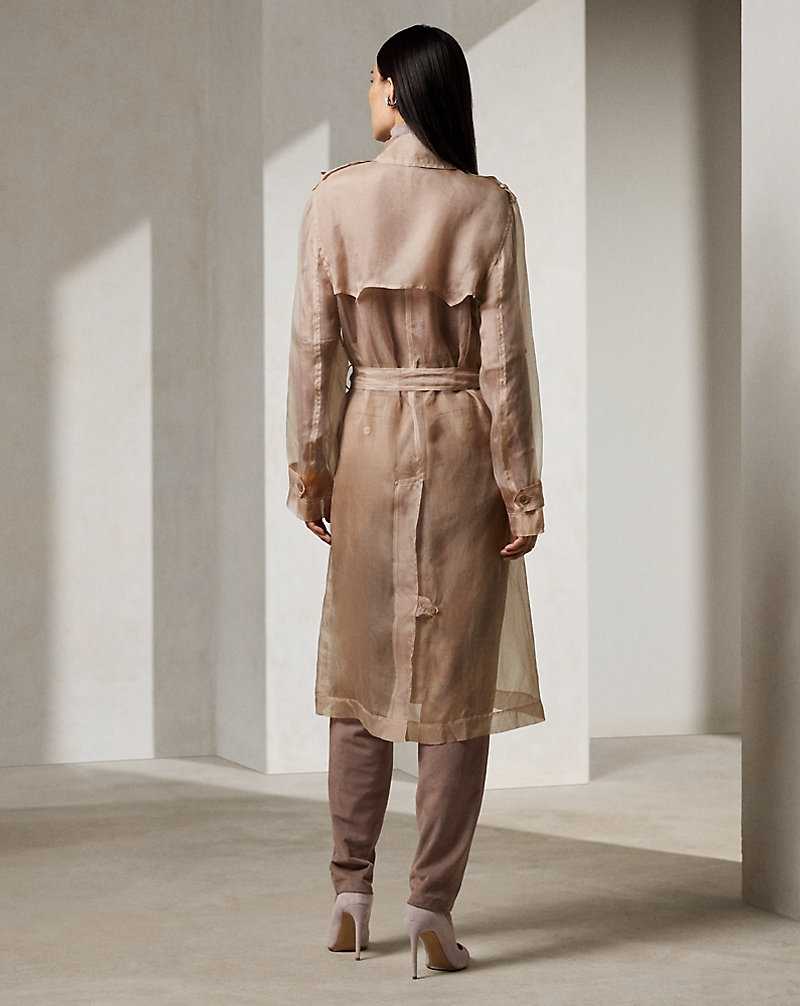 Abrigos Ralph Lauren Jayne Washed Organza Trench Mujer Mauve | XQDONRC-35 - vista 4