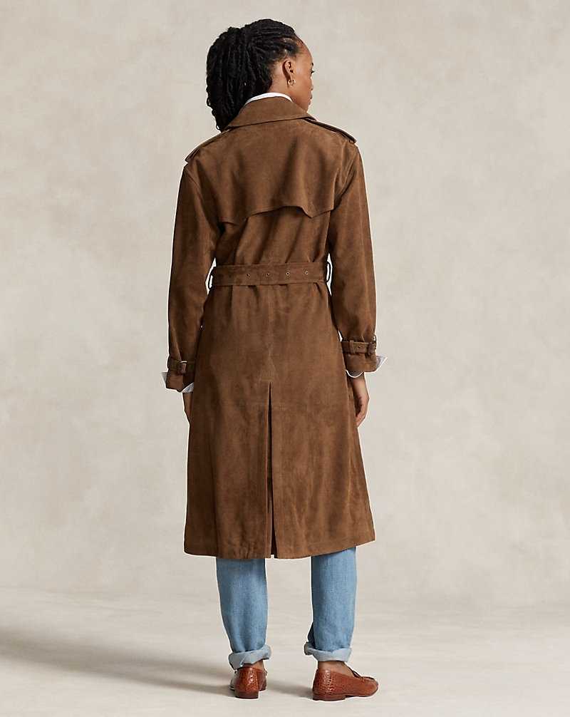 Abrigos Ralph Lauren Lambskin Suede Trench Mujer Cinnamon | CFPEWUZ-65 - vista 4