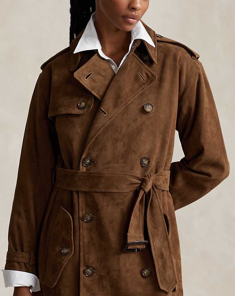 Abrigos Ralph Lauren Lambskin Suede Trench Mujer Cinnamon | CFPEWUZ-65 - vista 5