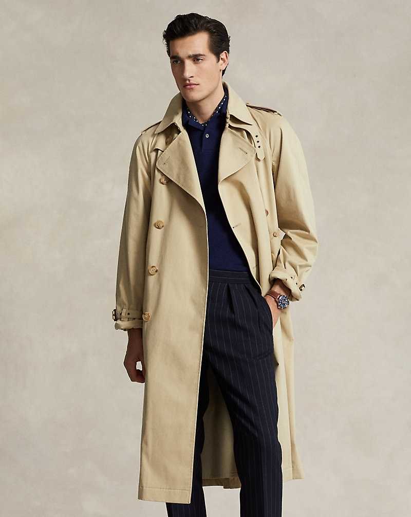 Abrigos Ralph Lauren Lightweight Cotton-Blend Trench Hombre Hab Tan | WFXIBTL-15 - vista 3