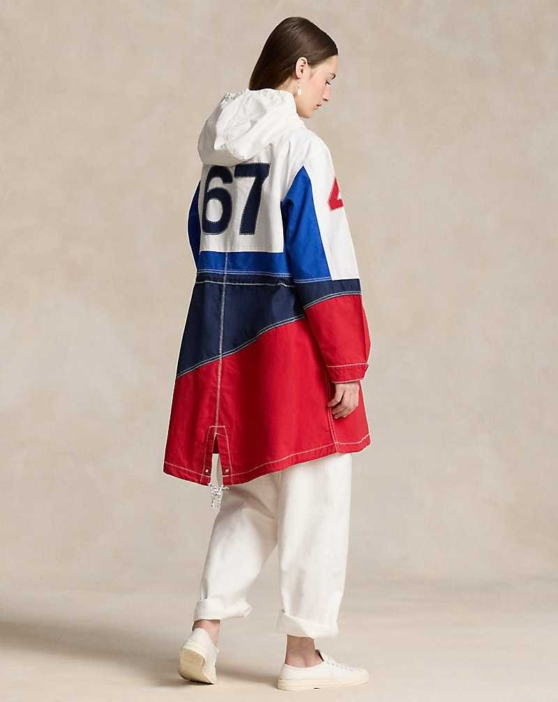 Abrigos Ralph Lauren Logo Embroidered Marsh Mujer Dkwsh Wht/Sap Str/Nwpt Nv | TPLHRKO-37 - vista 4
