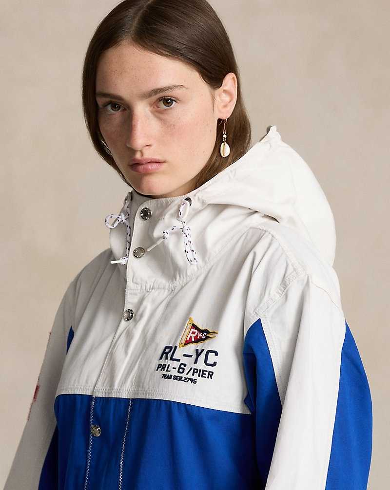 Abrigos Ralph Lauren Logo Embroidered Marsh Mujer Dkwsh Wht/Sap Str/Nwpt Nv | TPLHRKO-37 - vista 5