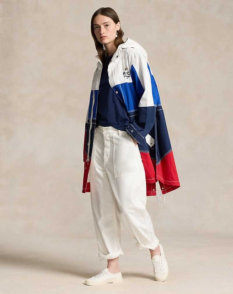 Abrigos Ralph Lauren Logo Embroidered Marsh Mujer Dkwsh Wht/Sap Str/Nwpt Nv | TPLHRKO-37 - vista 1