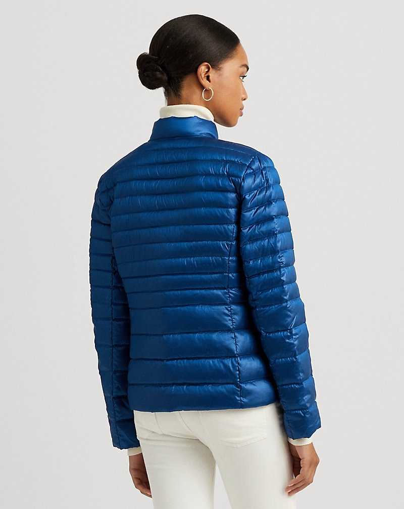Abrigos Ralph Lauren Metallic Mockneck Down Mujer Azules | STYQORZ-49 - vista 4