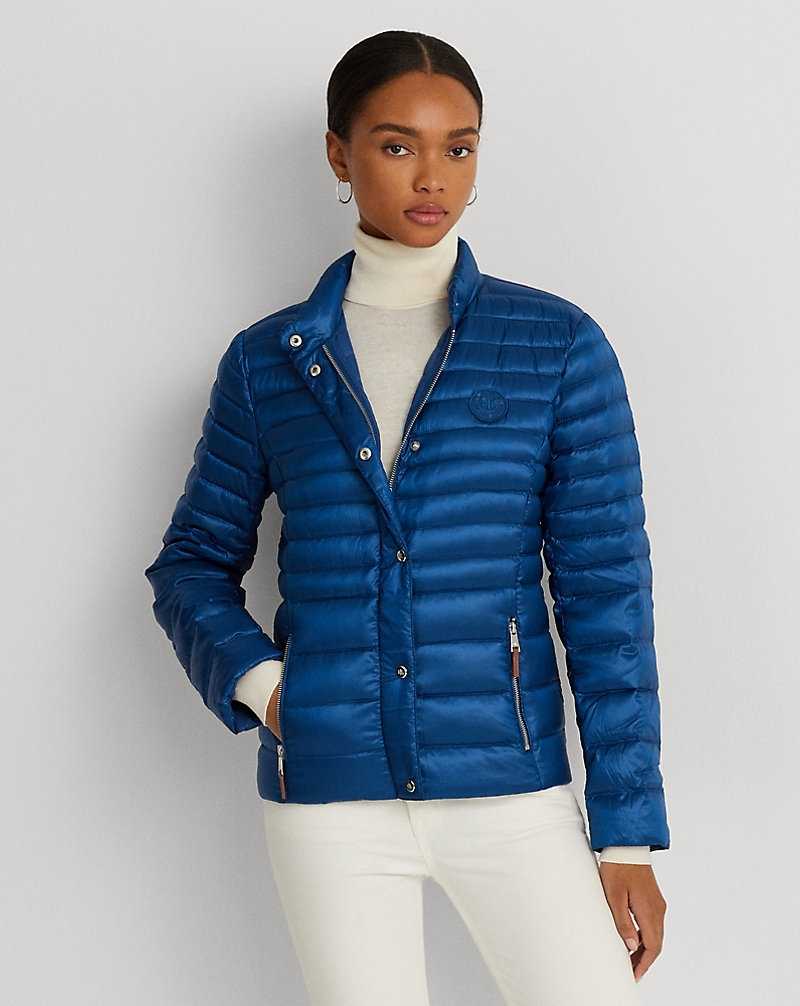 Abrigos Ralph Lauren Metallic Mockneck Down Mujer Azules | STYQORZ-49 - vista 1