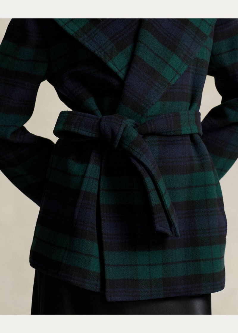 Abrigos Plaid Lana-Blend Twill Wrap Mujer Multicolor | DLGO30925 - vista 3