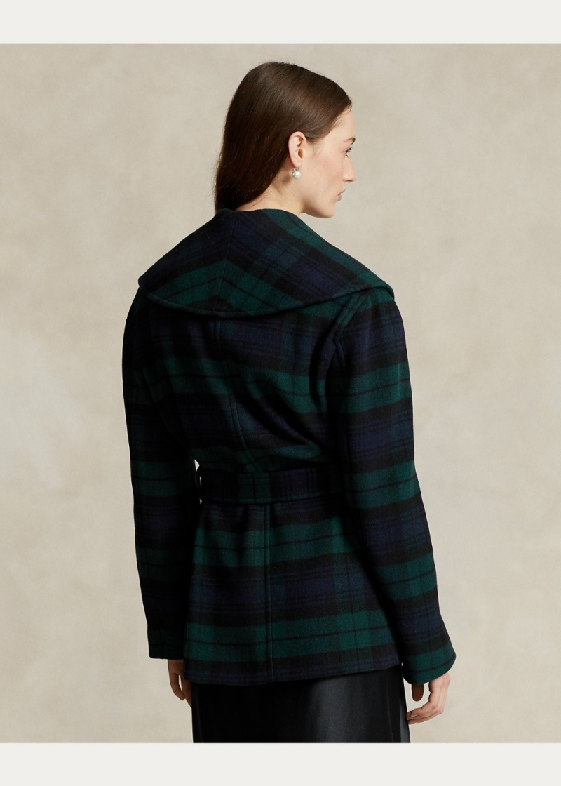 Abrigos Plaid Lana-Blend Twill Wrap Mujer Multicolor | DLGO30925 - vista 4