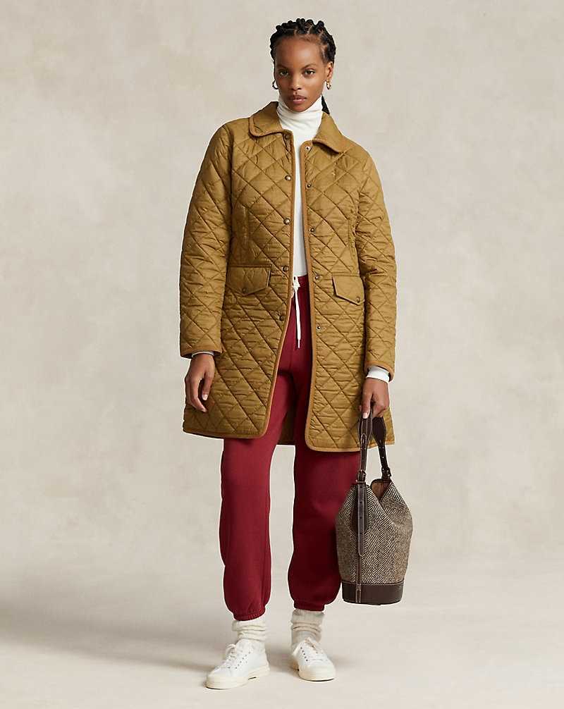 Abrigos Ralph Lauren Quilted Mujer Dispatch Tan | IRHJVTB-51 - vista 3