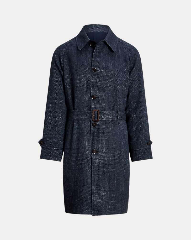 Abrigos Ralph Lauren Reversible Tweed-Poplin Balmacaan Hombre Navy/Blue Multi | HKXPSNI-23 - vista 2