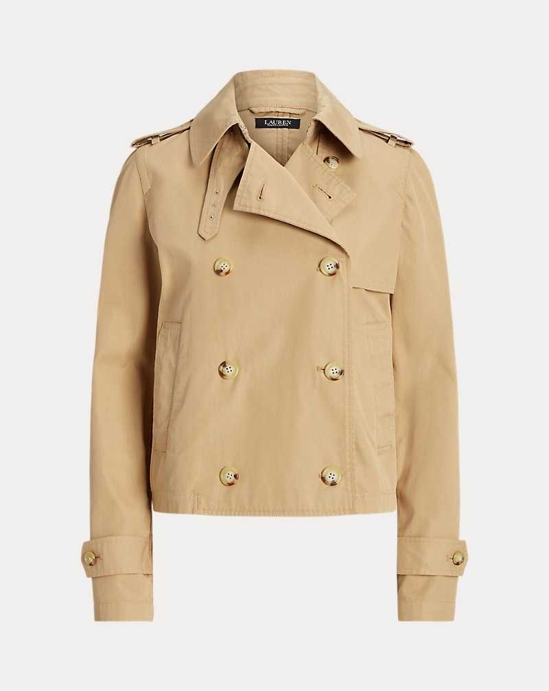 Abrigos Ralph Lauren Short Double-Breasted Twill Trench Mujer Birch Tan | ITDGSAM-30 - vista 2