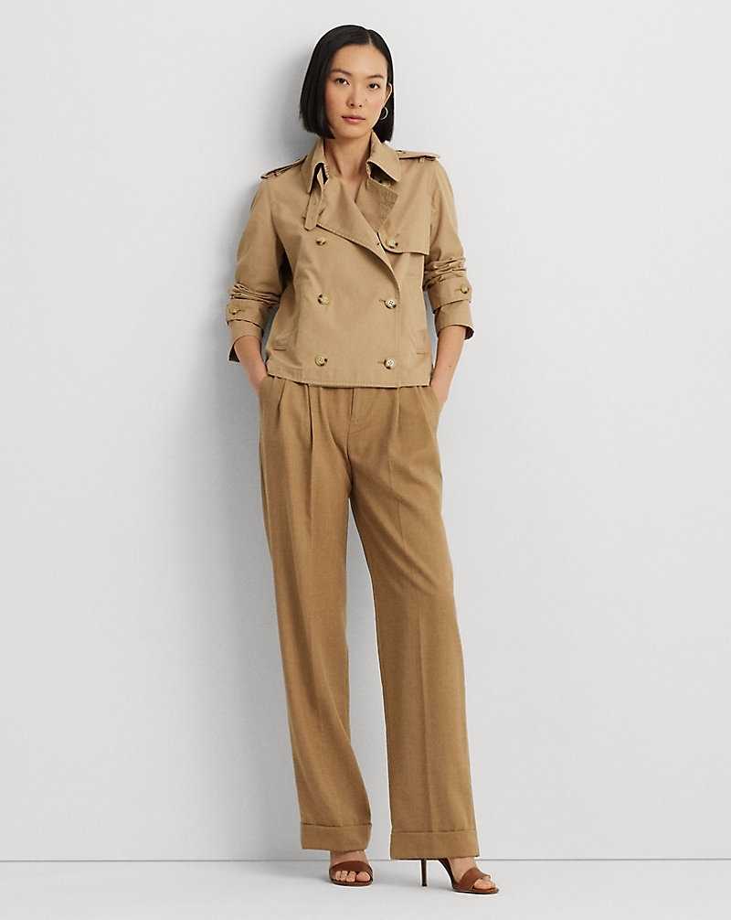Abrigos Ralph Lauren Short Double-Breasted Twill Trench Mujer Birch Tan | ITDGSAM-30 - vista 3