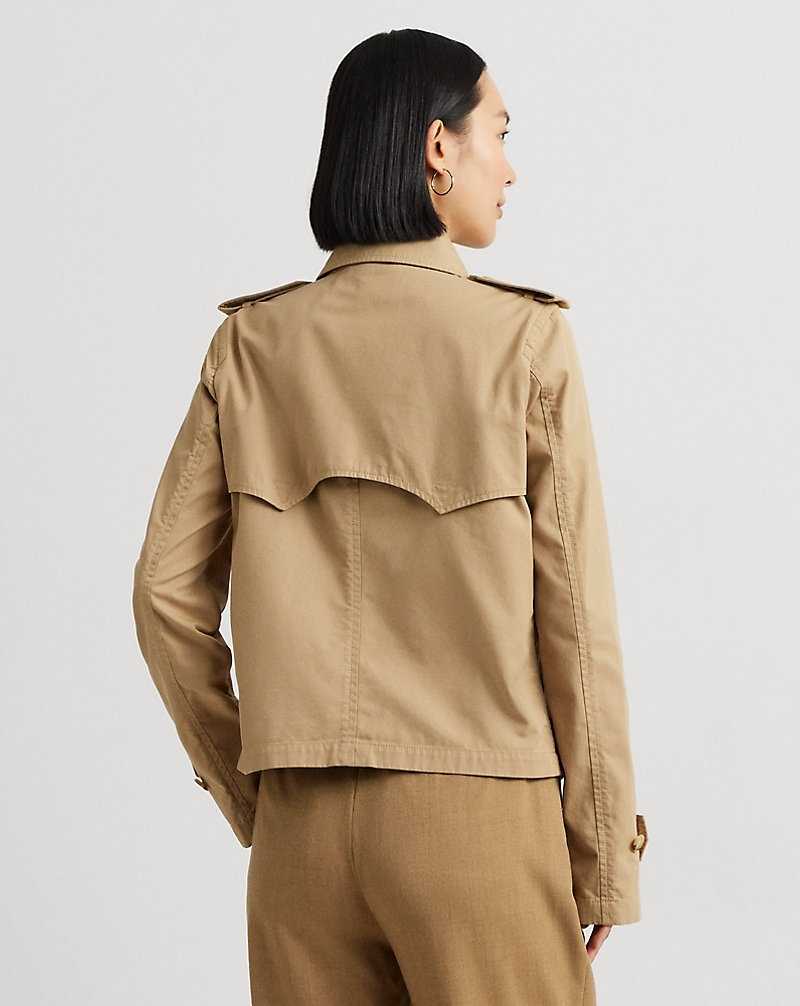 Abrigos Ralph Lauren Short Double-Breasted Twill Trench Mujer Birch Tan | ITDGSAM-30 - vista 4