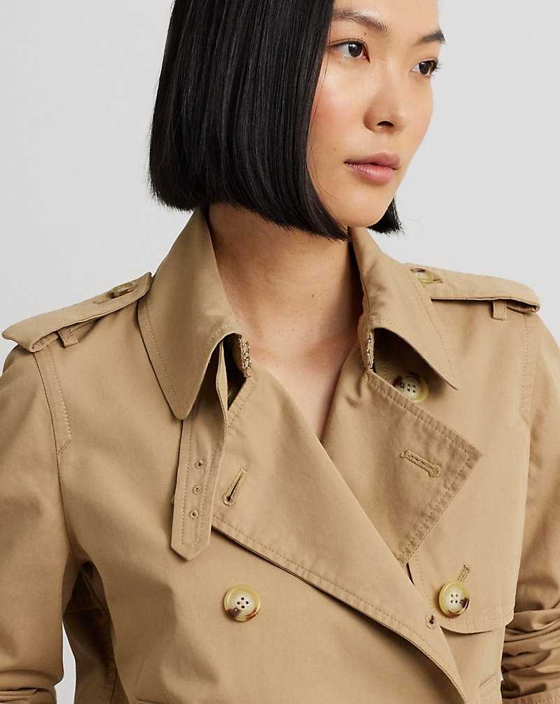 Abrigos Ralph Lauren Short Double-Breasted Twill Trench Mujer Birch Tan | ITDGSAM-30 - vista 5