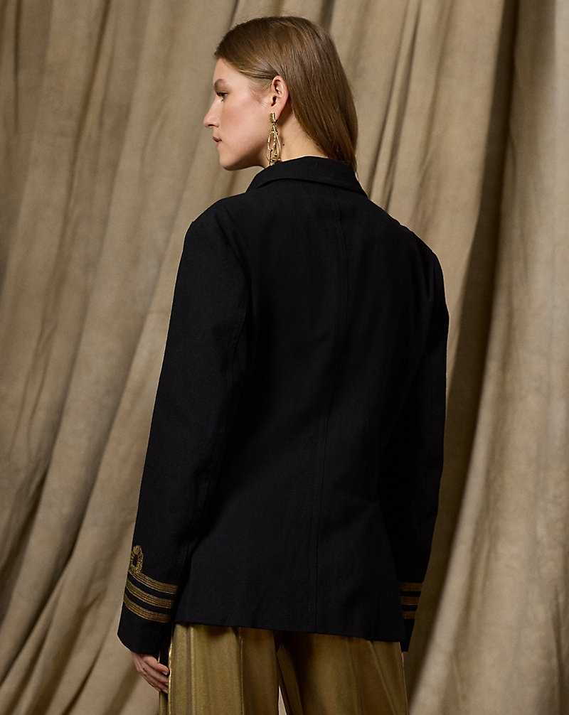 Abrigos Ralph Lauren Thompson Wool Twill Mujer Negros | DHKLERX-51 - vista 4
