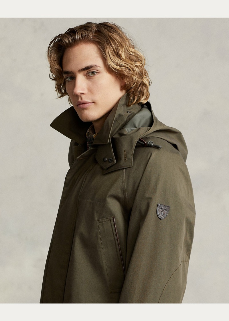 Abrigos Twill Encapuchado Car Hombre Verde Oliva | FSOV57349 - vista 2