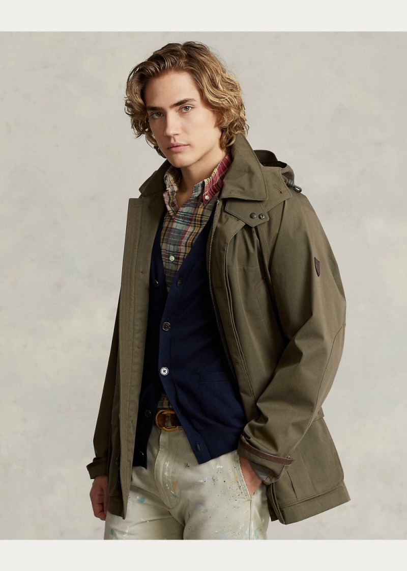 Abrigos Twill Encapuchado Car Hombre Verde Oliva | FSOV57349 - vista 3