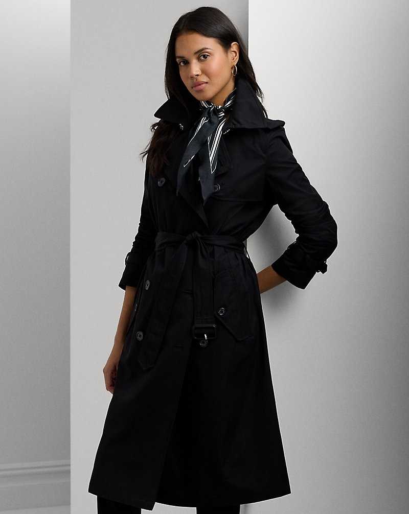 Abrigos Ralph Lauren Water-Repellent Belted Twill Trench Mujer Negros | OYJURIA-85 - vista 3