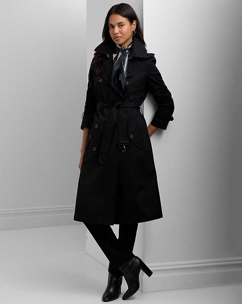 Abrigos Ralph Lauren Water-Repellent Belted Twill Trench Mujer Negros | OYJURIA-85 - vista 1