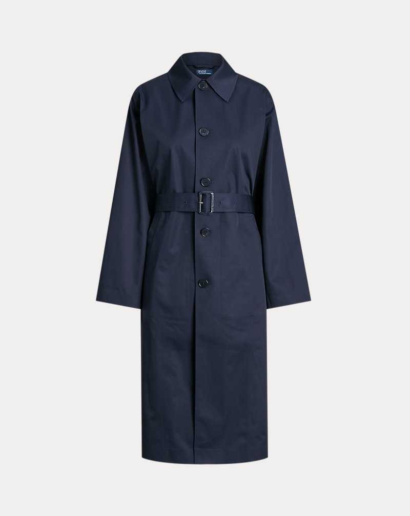 Abrigos Ralph Lauren Water-Resistant Twill Long Car Mujer Azul Marino | UDRFKAE-64 - vista 2