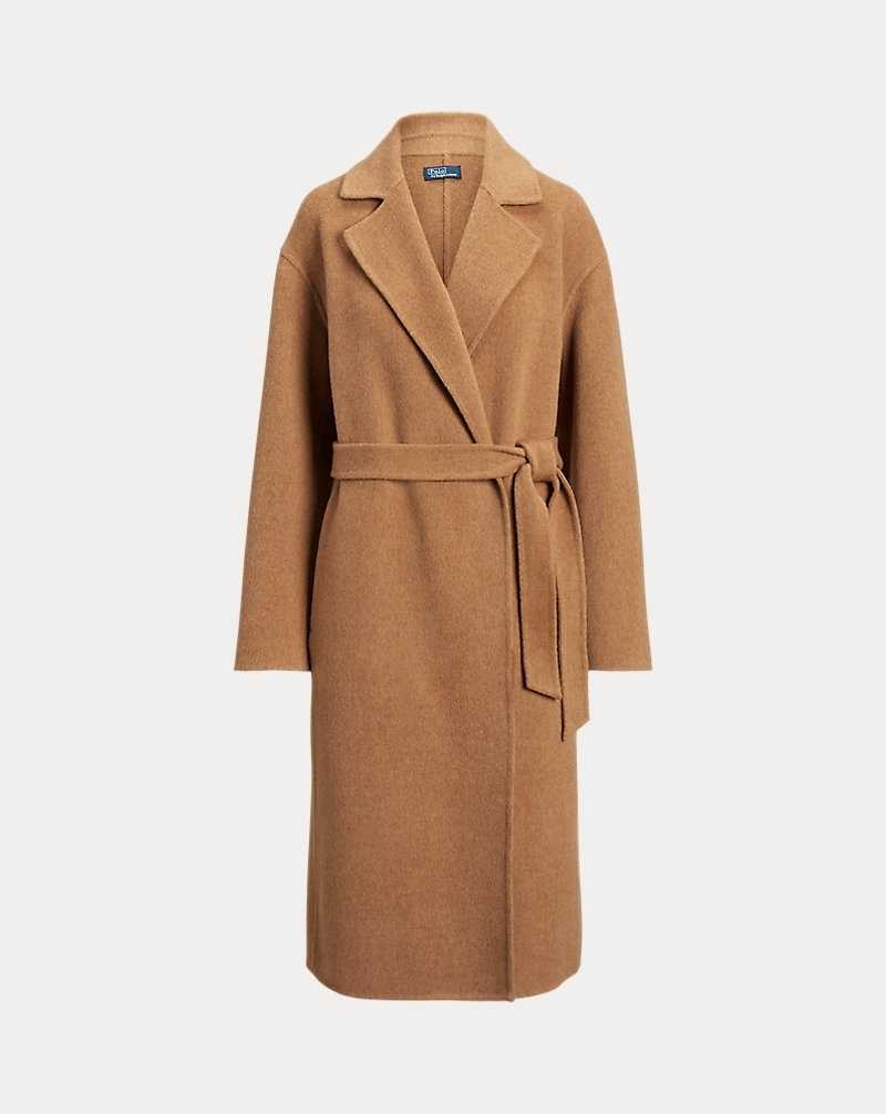 Abrigos Ralph Lauren Wool-Blend Wrap Mujer Camel Melange | MKCFOWY-29 - vista 2