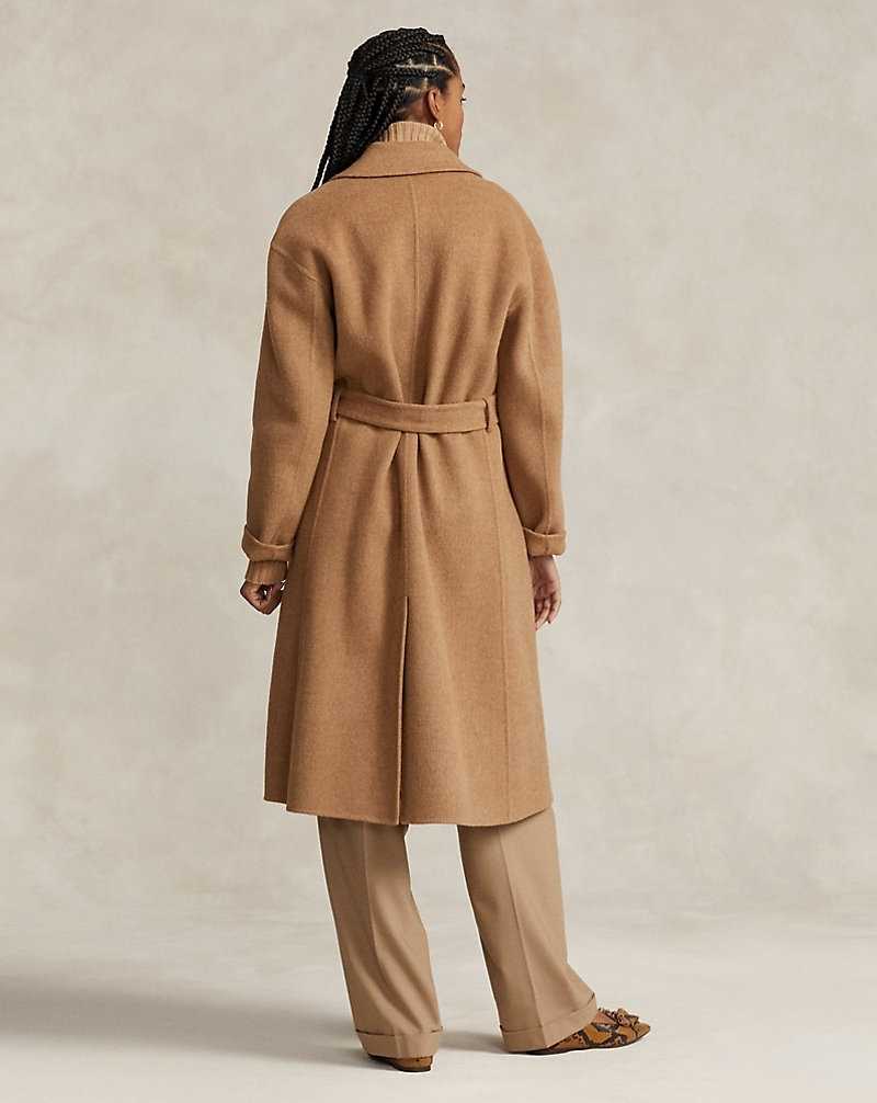 Abrigos Ralph Lauren Wool-Blend Wrap Mujer Camel Melange | MKCFOWY-29 - vista 4