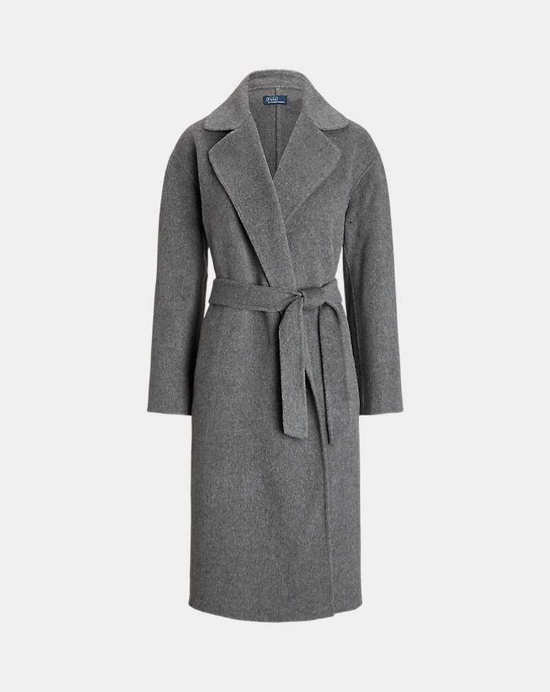 Abrigos Ralph Lauren Wool-Blend Wrap Mujer Grises | AWYQSVK-65 - vista 2