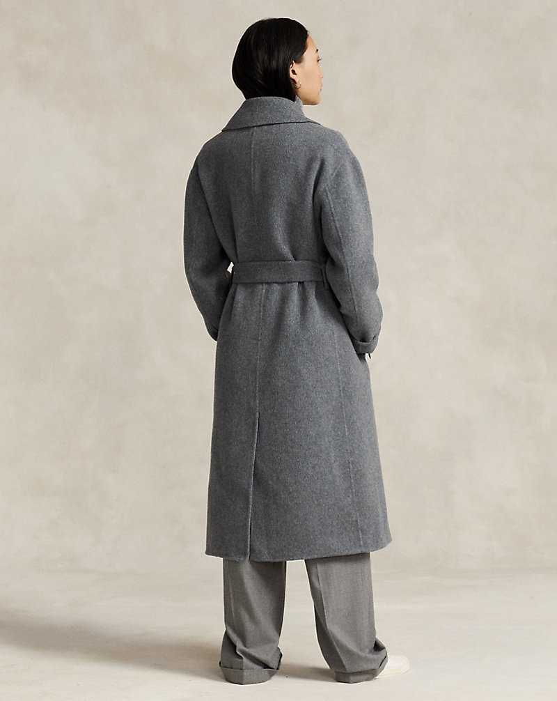 Abrigos Ralph Lauren Wool-Blend Wrap Mujer Grises | AWYQSVK-65 - vista 4